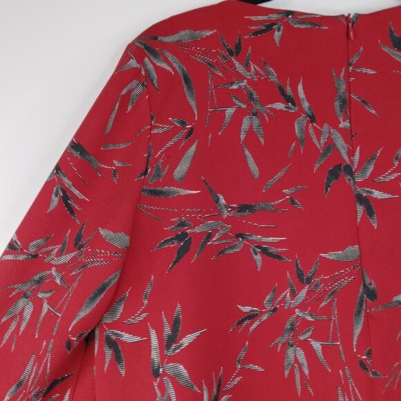 Veronika Maine Bell Sleeve Round Neck Red Top Size 14 - Picture 8 of 9